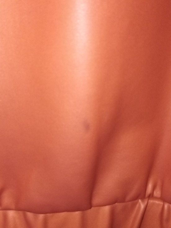 Women's Rust Faux Leather Zip Jacket - Picture 5 of 5